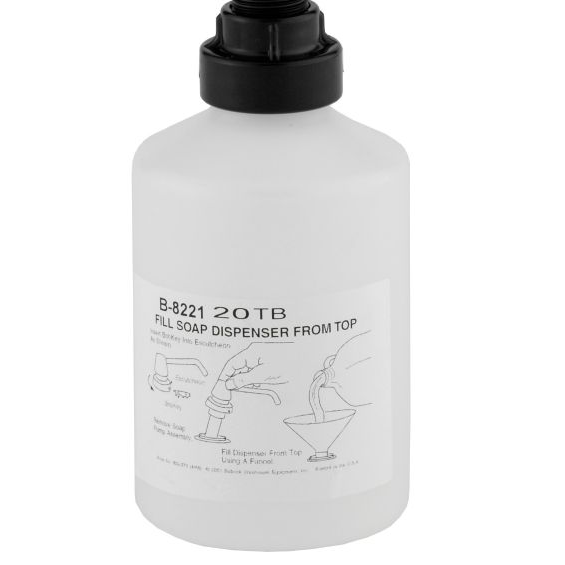 Bobrick 8221-45 20-Ounce Bottle and Cap Replacement Part for Washroom Products