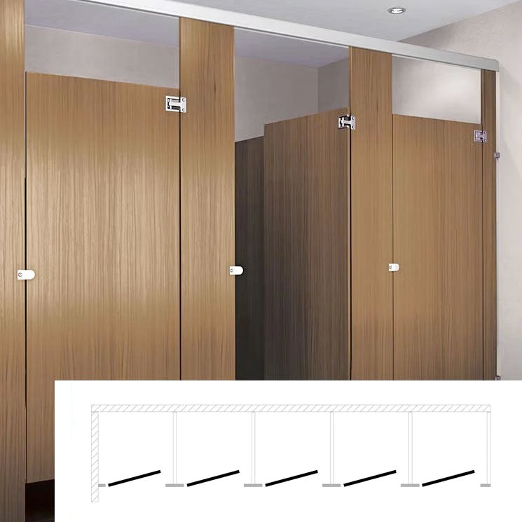 ASI Global Toilet Partition (Plastic Laminate) 5 In Corner (180W x 61-1/4D) - IC53660