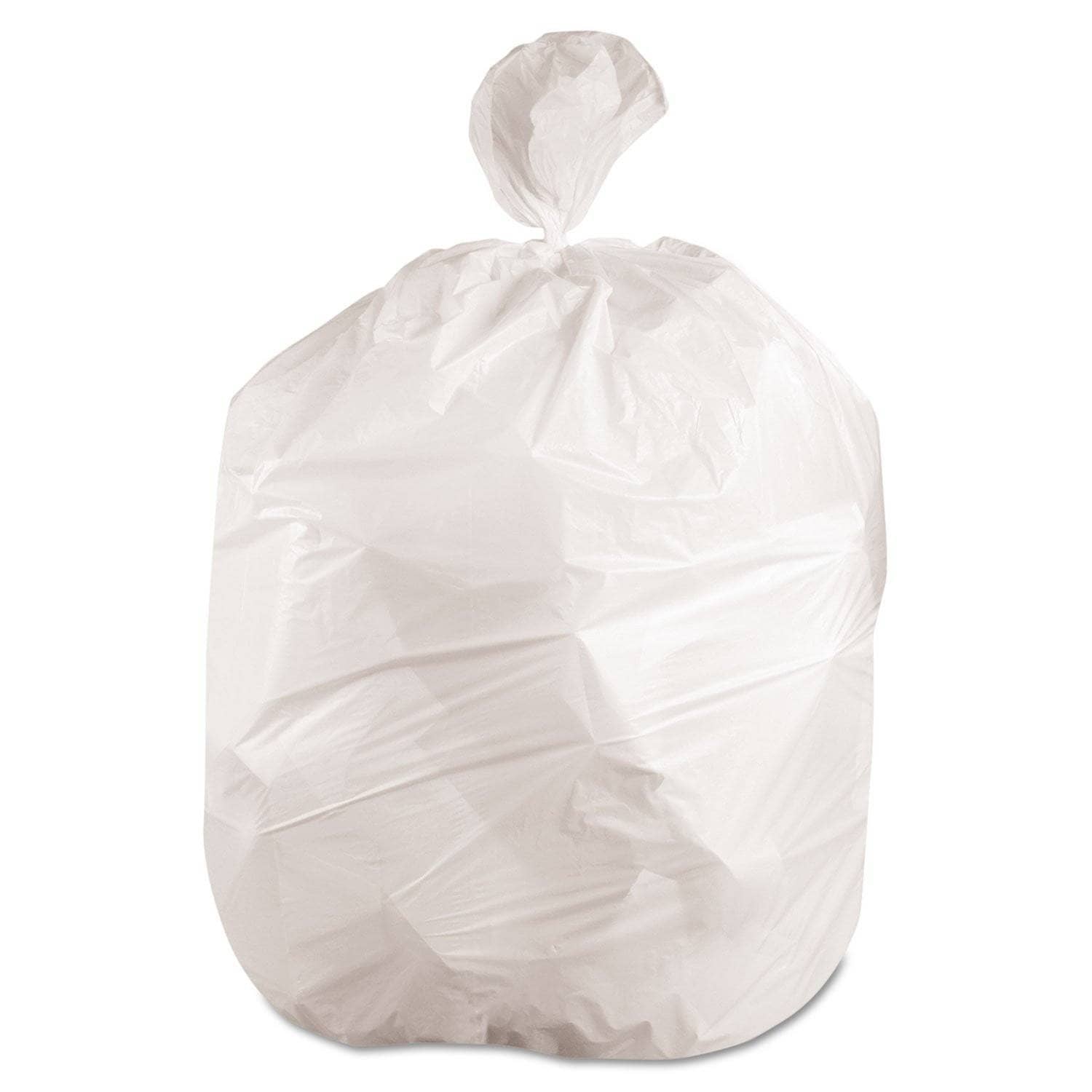 Boardwalk Low-Density Waste Can Liners, 56 Gal, 0.6 Mil, 43 X 47, White, 100/Carton - BWK4347EXH