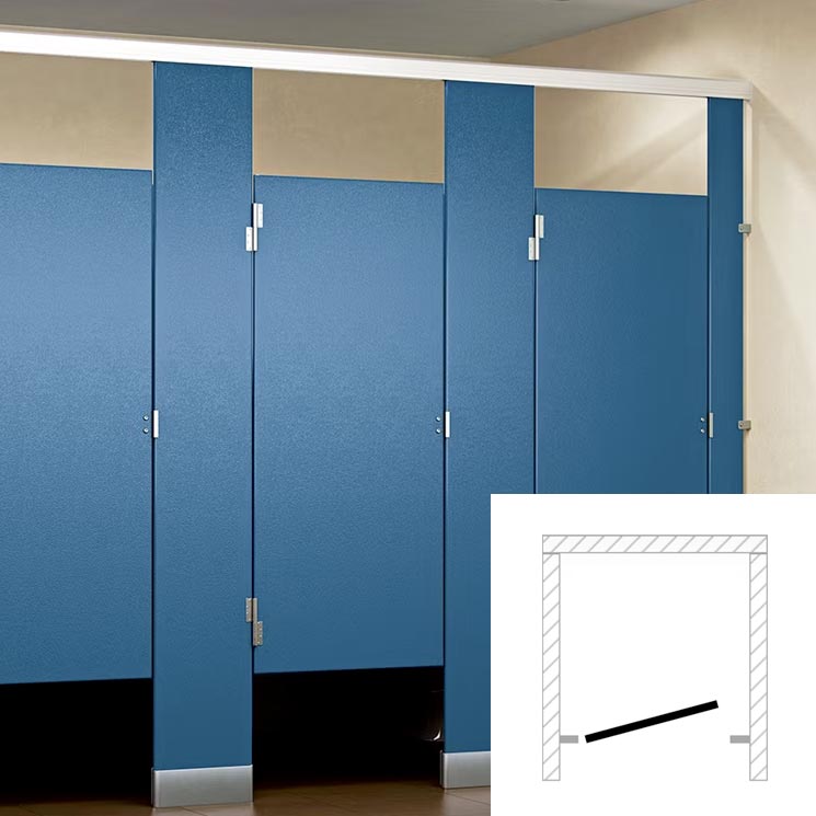 ASI Global Toilet Partition (Plastic) 1 Between Wall (36W x 61-1/4D) BW13660