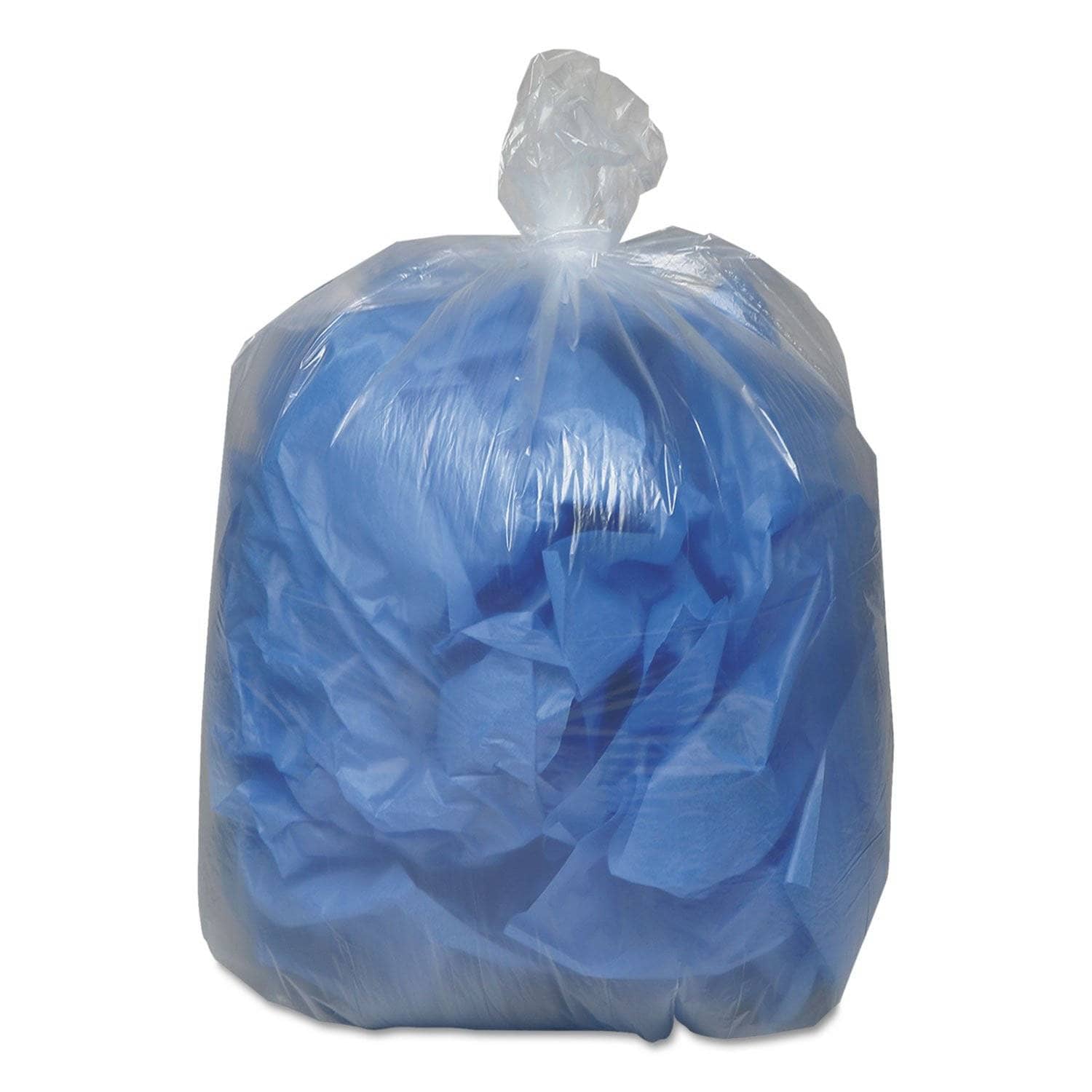 High - Quality Classic Linear Low - Density Trash Can Liners, Ideal for 40 - 45 Gal Cans, 0.63 Mil Thickness, 40 X 46 Size, Clear Color, Pack of 250 per Carton - WBI404616C