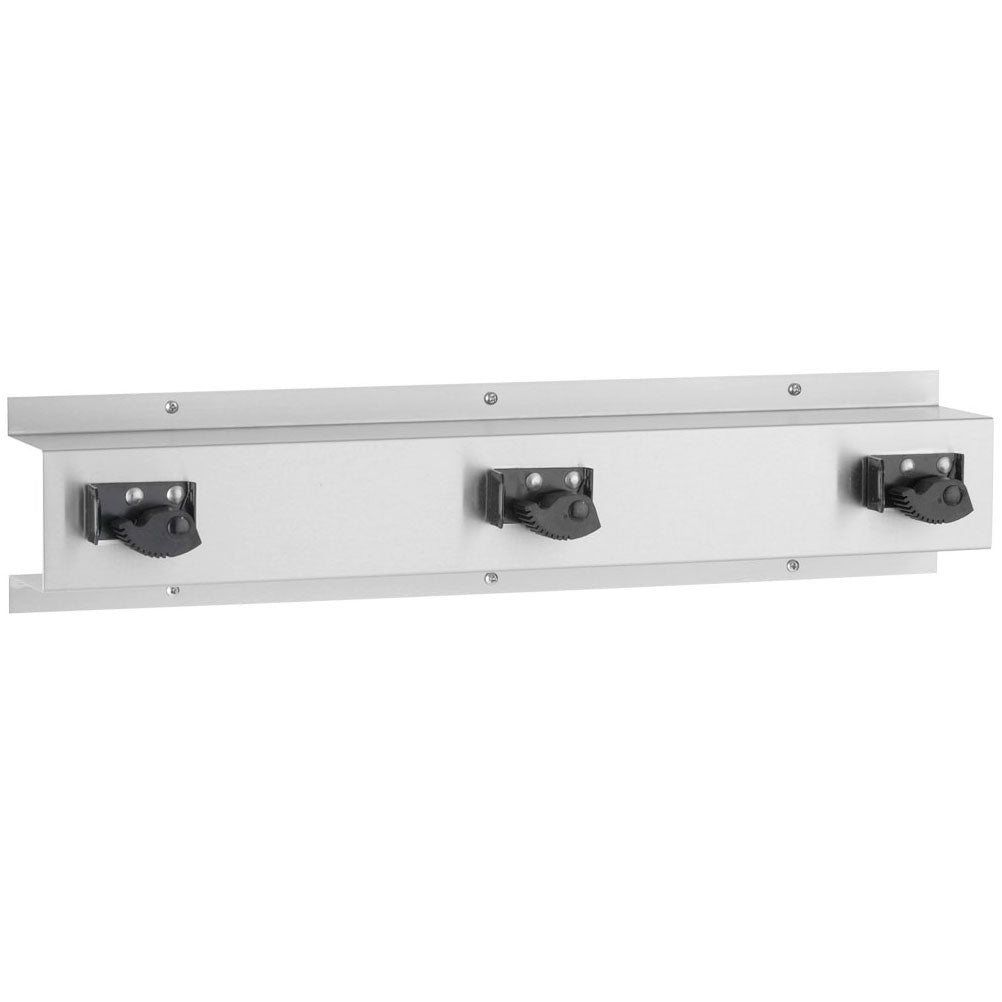 Bobrick B-223x24 High - Quality Commercial Mop and Broom Storage Holder, Measuring 8 Inches in Width and 34 Inches in Length, Crafted from Stainless Steel 2