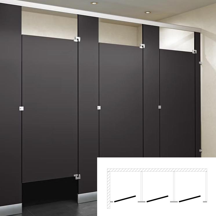 ASI Global Toilet Partition (Phenolic) 3 In Corner (108W x 61-1/4D) IC33660