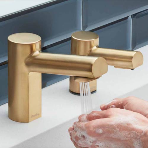 Metro Series Brushed Black Stainless Bradley Touchless Counter Mounted Sensor Liquid Soap Dispenser (Model 6 - 3300 RLM - BB)