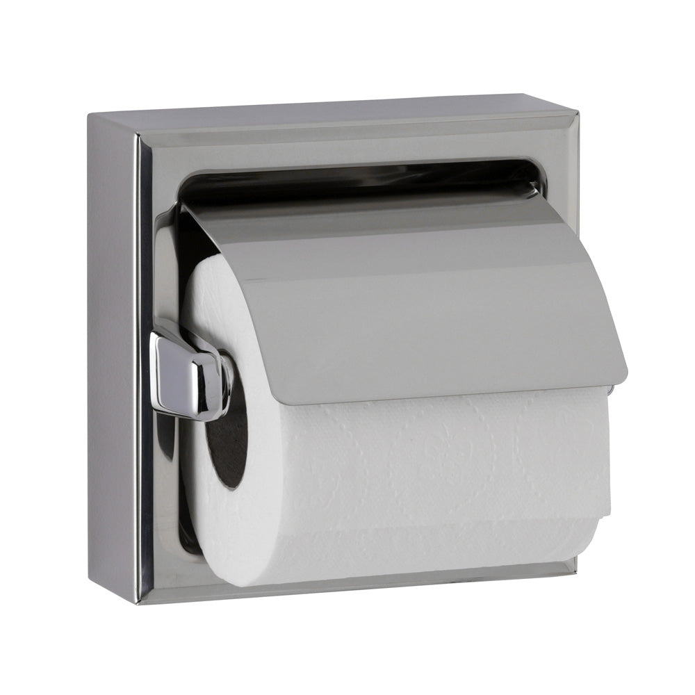 Bobrick B - 6699 High - Quality Commercial Surface - Mounted Toilet Paper Dispenser with Chrome - Finished Zamak and Protective Hood