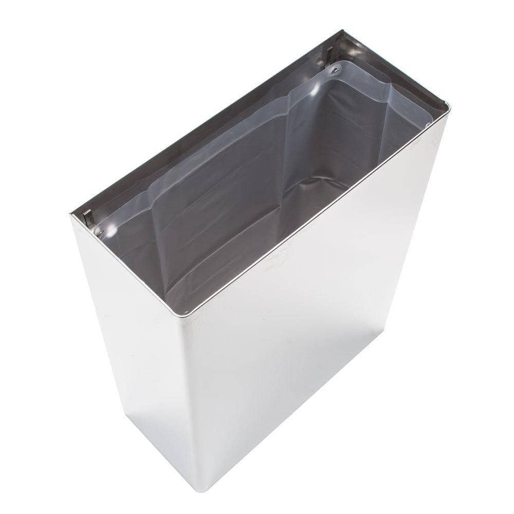 Bobrick B - 279 6.4 - Gallon Surface - Mounted Stainless Steel Commercial Restroom Trash Can, 14W x 18H x 6D