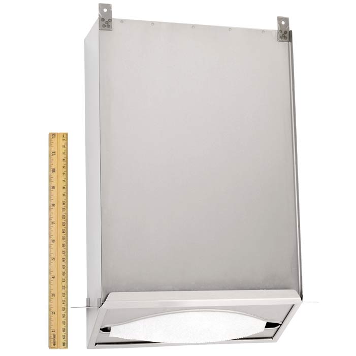 Bobrick B-318 Surface-Mounted Stainless Steel Commercial Paper Towel Dispenser for Commercial Use