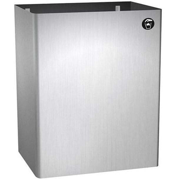ASI 0825 Commercial Restroom Waste Receptacle, 20 Gallon, Surface-Mounted, 15-3/4 W x 21-7/8 H, 11-3/4 D, Stainless Steel