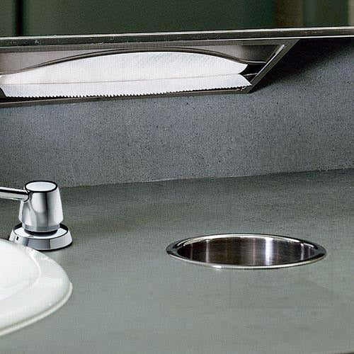 Bobrick B-529 High - Quality Commercial Restroom Circular Waste Chute for Countertops, Counter - Mounted, Crafted from Stainless Steel