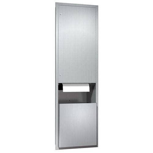 ASI 046921A-9 Automatic Combination Commercial Paper Towel Dispenser/Waste Receptacle, Surface-Mounted, Stainless Steel