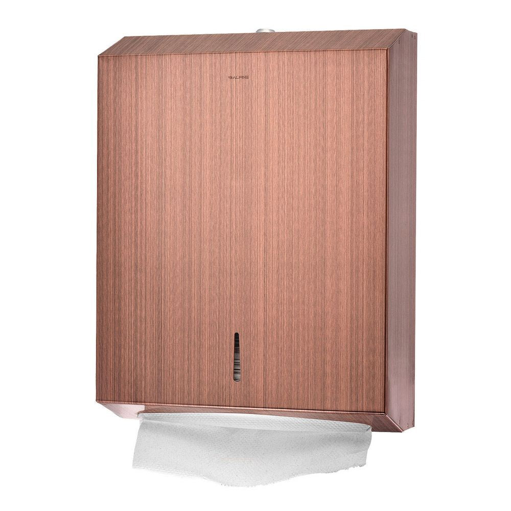Alpine Stainless Steel Brushed Antique Rose Gold Commercial C-Fold and Multifold Paper Towel Dispenser - ALP480-ARG
