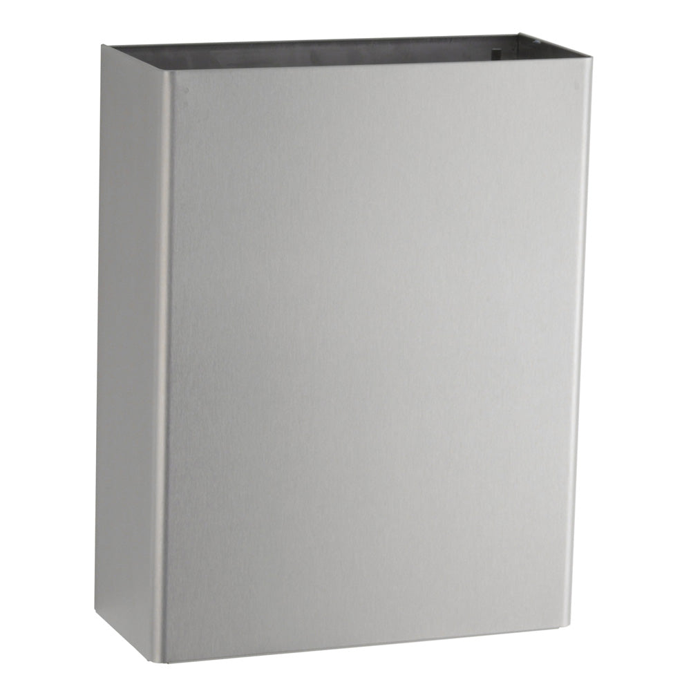 Bobrick B-279 Commercial Restroom Trash Can, 6.4 Gallon, Surface-Mounted, 14 W x 18 H, 6 D, Stainless Steel