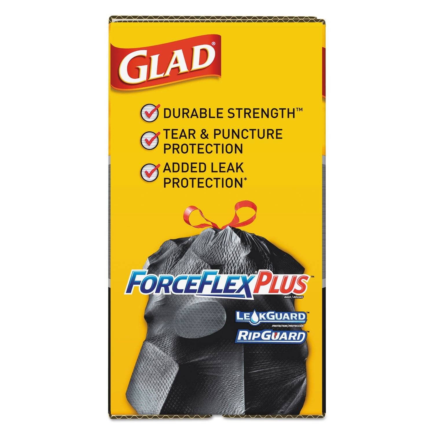 Glad ForceFlex Plus Heavy - Duty Large 30 - Gallon Drawstring Trash Bags, 1.05 Mil Thickness, 30 X 32 Size, Black Color, 70 Bags per Box - CLO70358